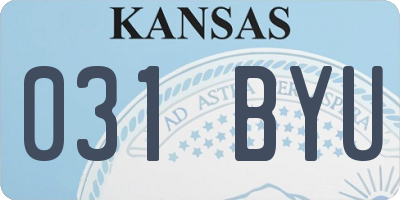 KS license plate 031BYU