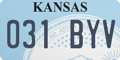 KS license plate 031BYV