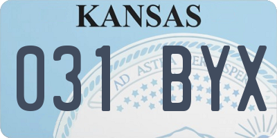 KS license plate 031BYX
