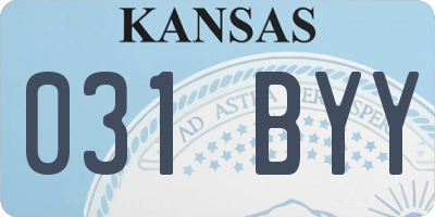 KS license plate 031BYY