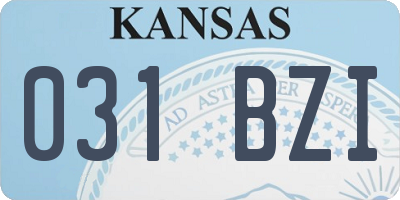 KS license plate 031BZI
