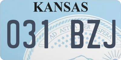 KS license plate 031BZJ