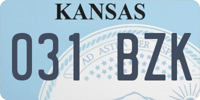KS license plate 031BZK