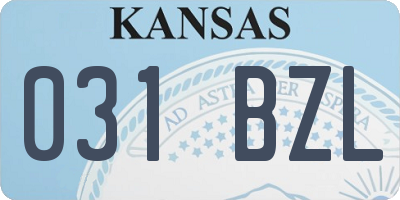 KS license plate 031BZL