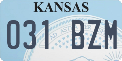 KS license plate 031BZM