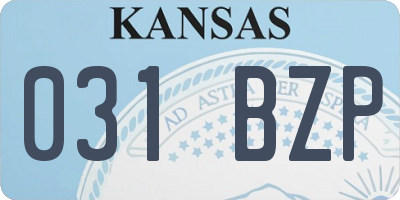 KS license plate 031BZP