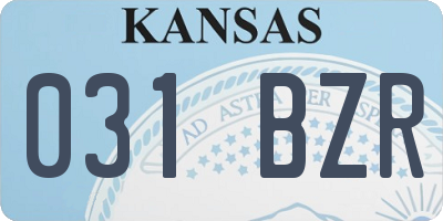 KS license plate 031BZR