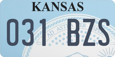 KS license plate 031BZS