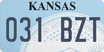 KS license plate 031BZT