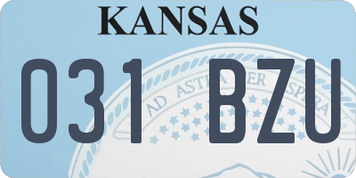 KS license plate 031BZU