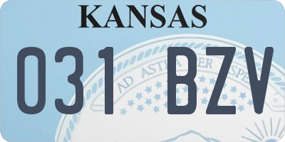 KS license plate 031BZV
