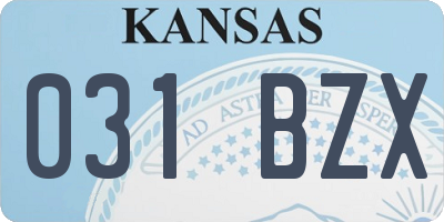 KS license plate 031BZX