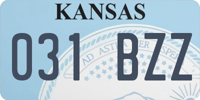 KS license plate 031BZZ
