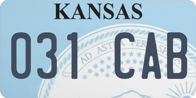 KS license plate 031CAB