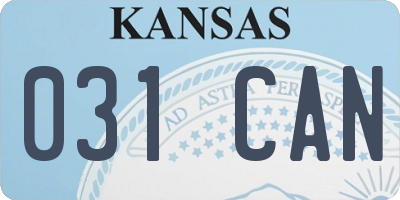 KS license plate 031CAN