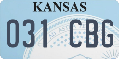 KS license plate 031CBG
