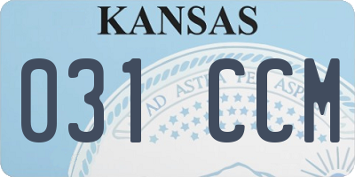 KS license plate 031CCM