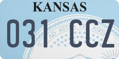 KS license plate 031CCZ