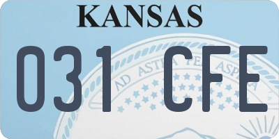 KS license plate 031CFE