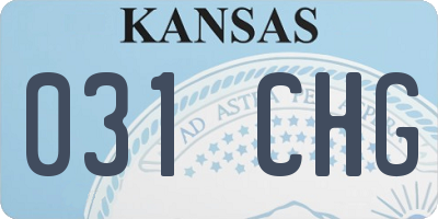 KS license plate 031CHG
