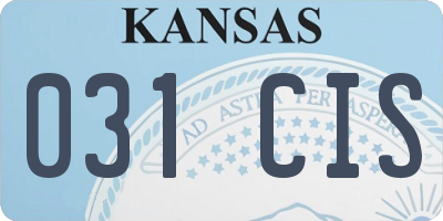 KS license plate 031CIS
