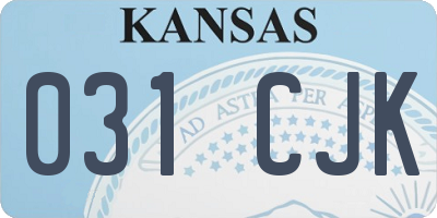 KS license plate 031CJK
