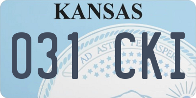 KS license plate 031CKI
