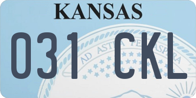 KS license plate 031CKL