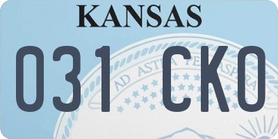 KS license plate 031CKO