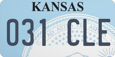KS license plate 031CLE