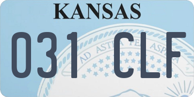 KS license plate 031CLF