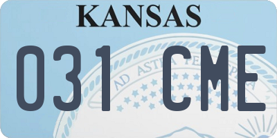 KS license plate 031CME
