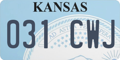 KS license plate 031CWJ