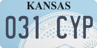KS license plate 031CYP