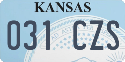 KS license plate 031CZS