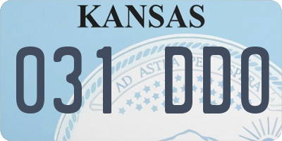 KS license plate 031DDO