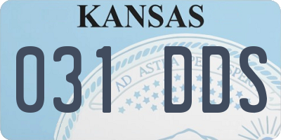 KS license plate 031DDS
