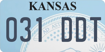 KS license plate 031DDT