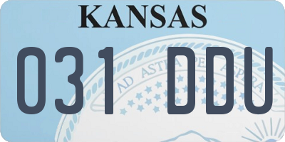 KS license plate 031DDU