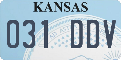 KS license plate 031DDV