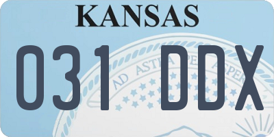 KS license plate 031DDX