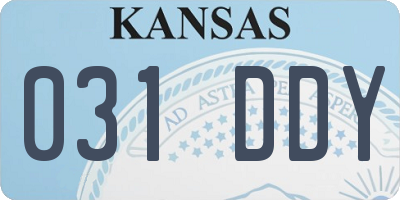 KS license plate 031DDY