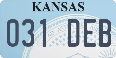 KS license plate 031DEB