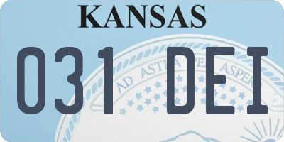 KS license plate 031DEI
