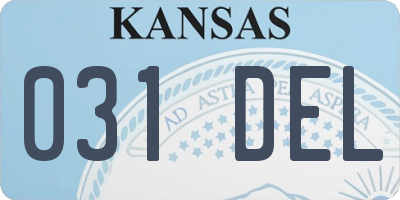 KS license plate 031DEL