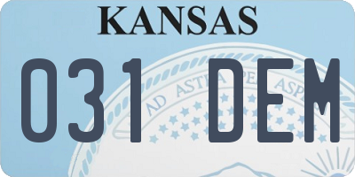 KS license plate 031DEM
