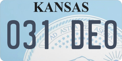 KS license plate 031DEO