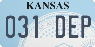 KS license plate 031DEP