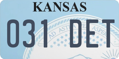 KS license plate 031DET