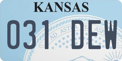 KS license plate 031DEW